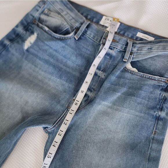 Frame denim le original denim distressed jeans raw hem - Picture 7 of 14